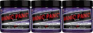 新品 送料無料 3個 マニックパニック カラークリーム コットン エレクトリックアメジスト パープル 紫 系 Manic panic ハーブ入 ヘアカラー