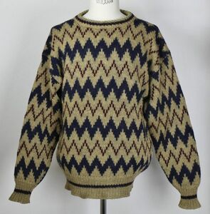 スコットランド製 BROOKS BROTHERS ブルックスブラザーズ HAND FRAMED アルパカ混 ZIGZAG ニット セーター L SWEATER VINTAGE b7275