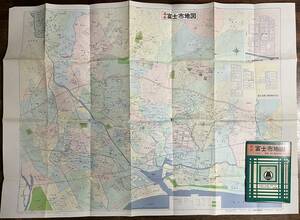 （刷物320）最新富士市地図 静岡県産業地図シリーズ 79×109 ケース痛 1：11500 昭和54年 東京地学社