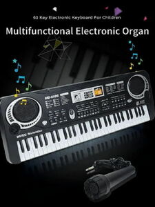 61 Keys Electronic Keyboard MQ6106、61キー黒デジタル音楽電子キーボード、子供ギフト楽器