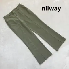 ニルウェイ  センターラインパンツ【M】ハイウエスト グリーン 大きいサイズ