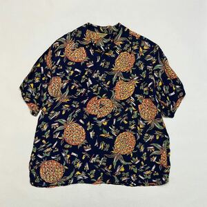 k333 40s 50s ビンテージ DEER CREEK アロハ シャツ パイナップル バンブー 竹 ネイビー vintage aloha shirt