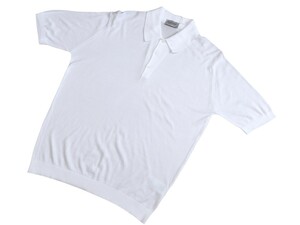 メンズ L ジョンスメドレー 最高級コットン ポロシャツ ISIS ホワイト JOHN SMEDLEY イギリス製★同梱不可