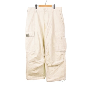 未使用品 ネイバーフッド NEIGHBORHOOD 24SS WIDE CARGO PANTS ワイド カーゴパンツ XL 白 ホワイト 241YTNH-PTM06 メンズ