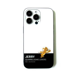 トムとジェリー 白黒 iPhone13mini iPhone13Pro ケース 2サイズ展開 Jerry ホワイト/ブラック
