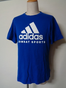 adidas アディダス コンバット スポーツ ビック ロゴ Tシャツ 青　Lサイズ 