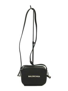 BALENCIAGA◆ロゴ/ショルダーバッグ/レザー/BLK/608653-1000-H562481