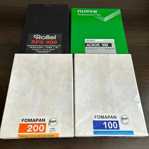 FUJIFILM 富士フイルム ACROS 100、FOMAPAN 200、FOMAPAN 100、Rollei RPX 400 4×5フィルム 期限切れ 
