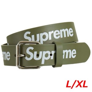 ★新品★Supreme Repeat Leather Belt Olive L/XL[SS22]