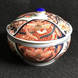 6P23 有田焼 錦松梅 清秀作 陶器 陶磁器 金彩 色絵 鉢 和食器 器 骨董 蔵出し 旧家 1000-