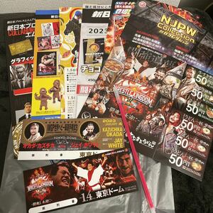 新日本プロレスの2023年東京ドーム大会の特典セット★非売品★デザインチケット、サイリウム、クーポン★