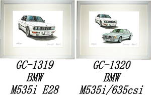 GC-1319 BMW M535i E28・GC-1320 BMW M535i/635csi限定版画300部 直筆サイン有 額装済●作家 平右ヱ門 希望ナンバーをお選び下さい。