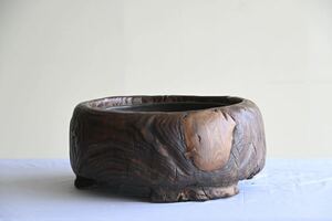 【骨董品】solid wood hibachi traditional Japanese heater antique handcrafted art collectible 火鉢 古美術 時代物 古民具 無垢材