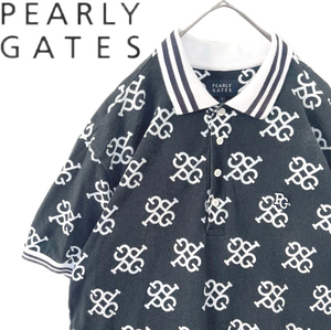 Pearly Gates パーリーゲイツ　総柄　ロゴ　7 3L ポロシャツ　半袖　ゴルフ　メンズ