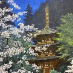 内田英湖　【岩船寺宵桜】