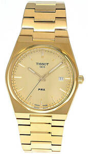 ほぼ新品 TISSOT ティソ 腕時計 PRX 40mm ピーアールエックス T137.410.33.021.00 PRX クォーツ ウォッチ ゴールド