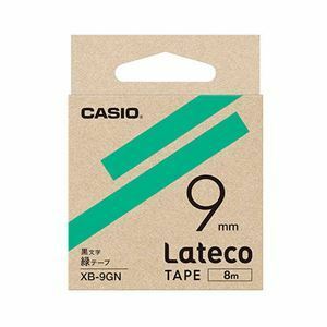 【新品】【5個セット】 カシオ計算機 Lateco 詰め替え用テープ 9mm 緑テープ 黒文字 XB-9GNX5