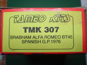  TAMEO kits TMK307 1/43 Brabham Alfa Romeo BT45 SPANISH G.P. 1976 メタルキット