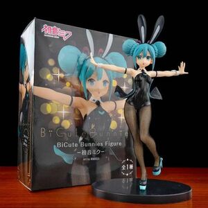 初音ミク フィギュア バニーガールver 箱有り 31cm 黒 白