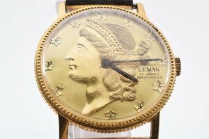 ルマン 自由の女神 コインタイプ ラウンド 手巻き レディース 腕時計 LEMAN