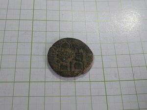ビザンチン帝国　東ローマ帝国　フォリス銅貨　コイン　１５，７ｇ　初期タイプ　皇帝とキリスト像　