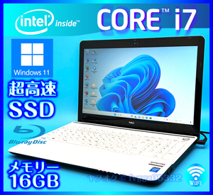 NEC Windows 11 Core i7 きれいなホワイト SSD 新品 1000GB +外付HDD 1TB メモリ 16GB Bluetooth Office2021 Webカメラ ノートパソコン
