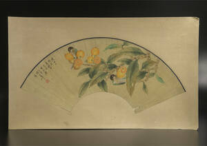陈小翠 （款） 花鳥 扇面 鏡心 模写 古画 中国 絵画