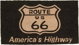 玄関マット コイヤーマット ROUTE66 ブラック 玄関 マット 敷物 インテリア おしゃれ かわいい アメリカン雑貨