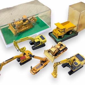 1円〜 売り切り KOMATSU ブルドーザー ショベルカー ミニカー コマツ 作業車 ダンプ まとめ売り 同梱不可 【L0848】