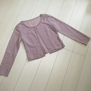 ELLE 落ち着いた桜色のボレロ　長袖　サイズ38 美品