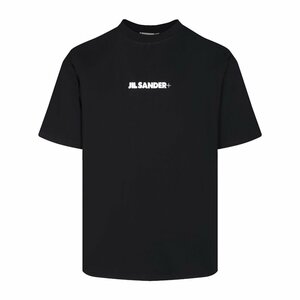 JIL SANDER+ 半袖 Tシャツ ジルサンダー 半袖 ロゴT 黒 簡約 コットンTシャツ Lサイズ