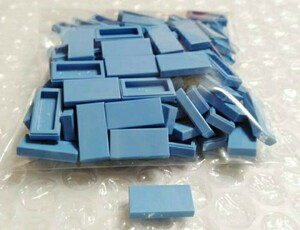 100個　1×2　タイル　ミディアムブルー　　LEGO　レゴ　未組み立て　未使用　パーツ　部品