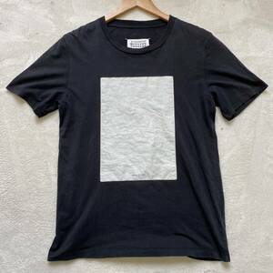 【超希少】 Maison Margiela マルジェラ 半袖 Tシャツ トップス キャンバスTシャツ ブラック ホワイト 10 メンズ 44 M相当