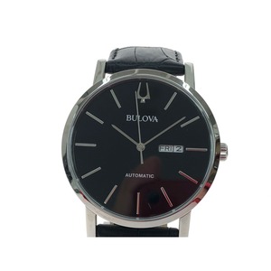 ▼▼ BULOVA ブローバ メンズ腕時計 自動巻き Leather Watch 96C131 ブラック やや傷や汚れあり