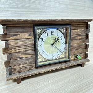 シチズン 置き時計 木製 CITIZEN 4JEWELS TRANSISTOR CLOCK BELL ALARM ジャンク品 時計 インテリア 【11676