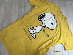 PEANUTS ピーナッツ レディース ビッグスヌーピープリント Tシャツワンピース M-L 黄色