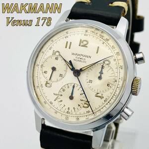 極希少◆WAKMANN ワックマン クロノグラフ◆名機 Venus ヴィーナス 178 手巻き/アンティーク/ヴィンテージ/メンズ/腕時計/ウォッチ/レア