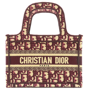 ディオール ハンドバッグ DIOR BOOK TOTE ミニ ボルドー キャンバス M1271ZRIW ブックトート オブリーク