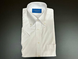 【ｂ１】YKS281-01-F203■えり回り35■白■CARPENTARIA 形態安定 半袖 ドレスシャツ ワイシャツ ボタンダウン　