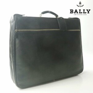 美品 イタリア製 Bally バリー 豪快！仔牛革 カーフ オールレザー ガーメントバッグ 黒 トランク スーツケース【参考価格￥341,100-】