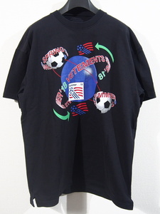 ☆VETEMENTS ヴェトモン☆【MSS18TR34】18SS Double Football TeeフットボールプリントドッキングデザインTシャツ
