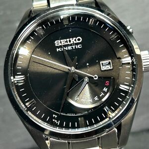 海外モデル 美品 SEIKO セイコー KINETIC キネティック レトログラード SRN045P1 腕時計 オートリレー アナログ ステンレススチール メンズ