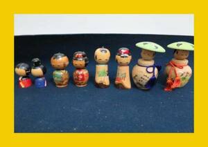 :【やましな京都】「11、こけし」昔のこけし、伝統工芸品、 置物　アンティーク　郷土玩具 土人形