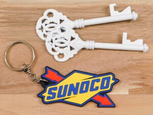 【SUNOCO・スノコ】※《企業ロゴ・ラバーキーホルダー》　アメリカン雑貨　キーリング　RC050　