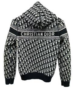 【美品】Christian Dior ディオール ニット リバーシブル カーディガン 054G12AM055 パーカー テクニカル カシミヤ ブラック ネイビー