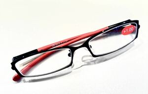 オシャレ老眼鏡　シニアグラス　＋1.0 ピンク　ブラック　バネ式