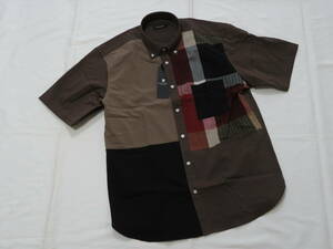 ブラックレーベル クレストブリッジ 高級半袖デザインシャツ ブラウン系 L 22,000円