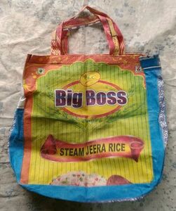 中古 ネパールの不織布バッグ RTC Big Boss トートバッグ STEAM JEERA RICE ショップバッグ ショッピングバッグ 海外お土産持ち帰り用 used