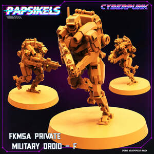 Papsikels FKMSA_PRIVATE_MILITARY_DROID_F 3Dプリント D＆D メタルミニチュア メタルフィギュア TRPG スターグレイブ サイバーパンク