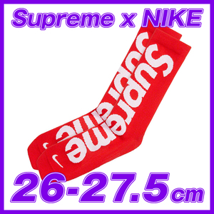 1460　Supreme/Nike Lightweight Crew Socks 26～27.5㎝　Red　シュプリーム　ナイキ　ライトウエイトクルーソックス　26～27.5ｃｍ　赤